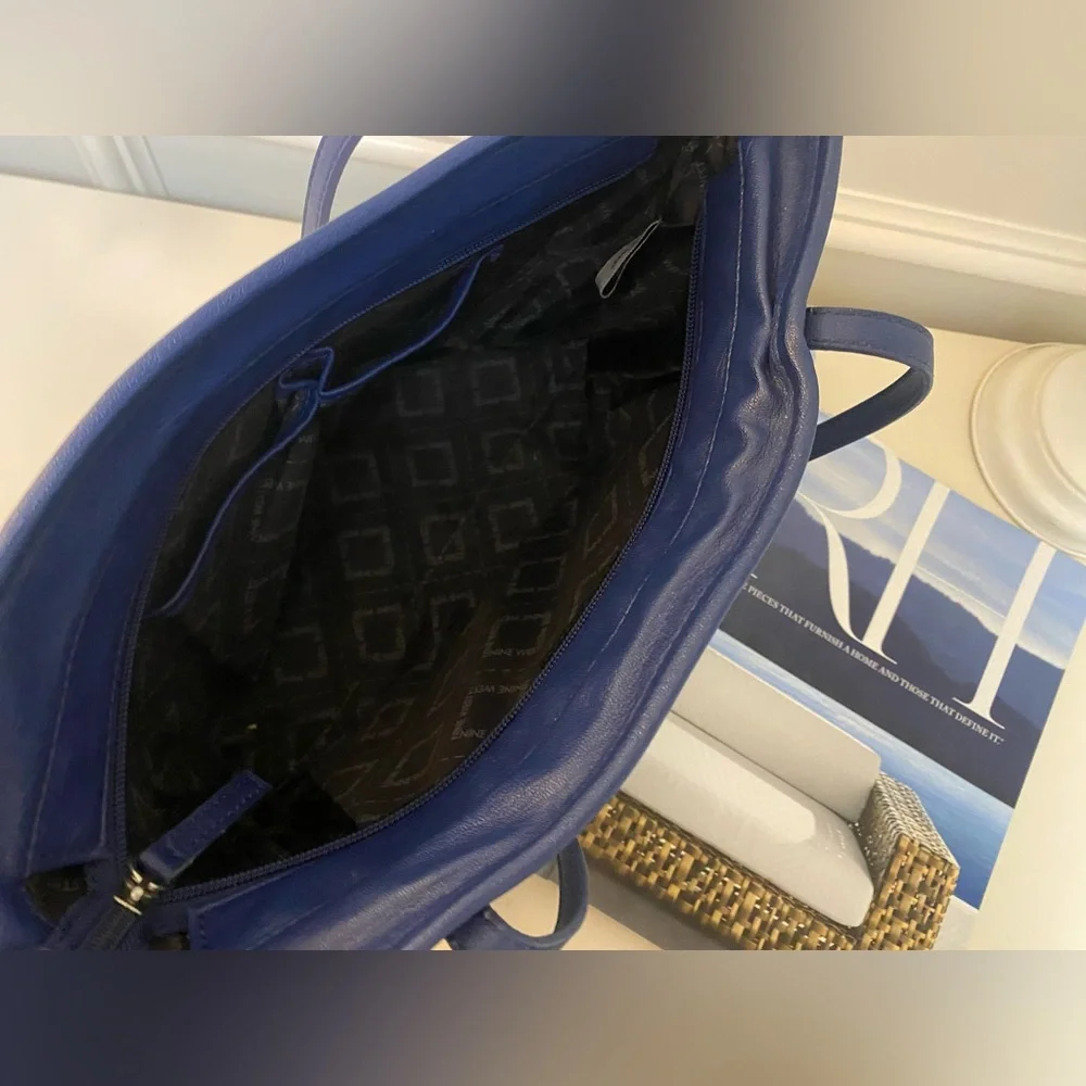 Nine west blue and white bag